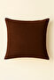 Luna Series Velvet Textured Throw Pillow Cover - Brown - 2