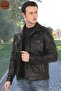 Men's Genuine Leather Jacket Black Lambskin Classic Style Button down Jacket Stylish Pocket Detailed Handmade Casual - 3