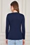Crew Neck Long Sleeve Badi Viscose Stretch Fabric Body 101 Navy Blue - 5