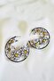 DAISY STONE HOOP EARRINGS - 4
