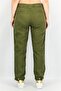 Women Regular Fit Drawstring Military Jogger Pants, Olive - 4