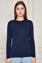 Crew Neck Long Sleeve Badi Viscose Stretch Fabric Body 101 Navy Blue - 4