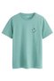Women's Smile Emoji Printed Mint Oversize T-Shirt