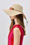 Wide Straw Hat with Shell Detail Y8216 Beige - 2