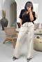 Back Waist Elastic Tube Leg Trousers Stone - 2
