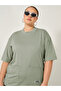 Plus Size Round Neck Oversized T-Shirt with Utility Pockets - 5