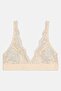 Women Non Padded Solid Lace Bra, Light Yellow