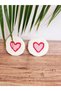 Heart Punch Car Coasters Punchneedle 2 pcs set 7 cm - 4