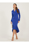 Plain Long Sleeves Blazer Midi Dress - 2