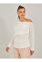 One Shoulder Long Sleeve Knit Top - 3