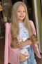 Girls' Printed T-shirt Loose Fit Star Detail Jeans Pants Powder Blazer Jacket Two-Piece Set - 6