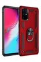 حافظة لهاتف Galaxy S20 Plus مع حلقة مغناطيسية وغطاء Vega باللون الأحمر + واقي شاشة بتغطية كاملة