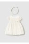Baby Girl Tulle Dress with Headband Cream - 2
