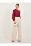 One Shoulder Balloon Sleeve Lace Blouse - 2