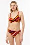 4627 Orange Patterned Purple Gathering Bikini Set
