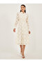 Lace Flared Hem A-Line Midi Dress - 2