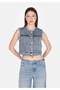 Slim Fit Women's Blue Vest