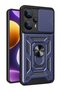 Poco F5 Case with Ring Magnetic Vega Cover Navy Blue + Ghost Screen Protector