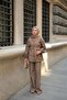 Women's Two Piece Set - Pleated Belted Milk Brown - 4