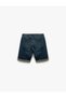 Normal Waist Cotton Folded Leg Slim Fit Jean Shorts - 5