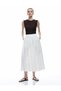 Pleated Long Viscose Fabric Floral Flared Skirt with Pockets - 2