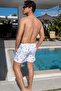 Quick Dry Pocket Patterned Men's Swim Shorts-25127 - 2