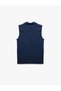 Buttoned Applique Detailed Classic Collar Sleeveless Linen Blended Shirt - 4