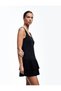 Crepe Scuba Fabric Square Neck Sleeveless Pleated Mini Dress - 2