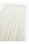 Pleated Long Viscose Fabric Floral Flared Skirt with Pockets - 5
