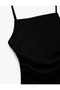 Square Neck Draped Midi Dress with Rope Straps and Slit - 5