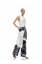 Viscose Fabric Wide Leg Floral Palazzo Trousers with Pockets