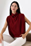 Women's Degaje Collar Flowing Blouse with Padded Shoulders - 3