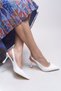 Theftrine Women's Pointed Toe Heeled Shoes 0012106   White Patent Leather - 2