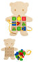 Teddy Bear Educational Wooden Teddy Bear Game and Stringing Work Sensory Skill Development Button Sewing Game - 2