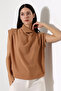 Women's Degaje Collar Flowing Blouse with Padded Shoulders - 3