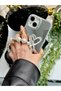 iPhone 13 - 14 - 15 Compatible Heart Model Silicone Case with Mirror Charm - 4
