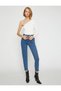 Women's High Waist Blue Mom Jeans Boyfriend Premium Jeans - 5
