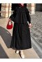 Single Button Ruffled Front Skirt Suit - Black - 2
