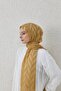 VALORSCARFS شال جاكار بنمط متعرج ذهبي - 4
