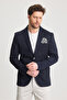 Poly Men's Indigo Lycra Cotton Slim Fit Sports Blazer Jacket - 6