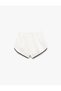 Cotton Piping Elastic Waist Printed Mini Shorts - 4