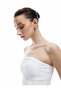 Viscose Crinkle Fabric Strapless Blouse - 2