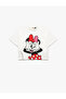 Licensed Minnie Mouse Printed Short Sleeve Cotton Crop T-Shirt