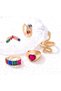 Bead 5 Piece Colorful Stone Ring Set - 2