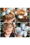 New Fashion Scrunchie Luxury Giant Fluffy Sponge Big Daisy Flower Rubber Scrunchy Satin Blue