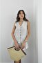 Stone Color Greta Linen Vest - 2