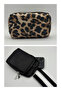 Women's Set of Two Two-Eye Phone Bag and Makeup Bag Set of Two Leopard - Black