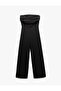 Long Wide Leg Floor Detailed Strapless Jumpsuit - 3