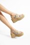 Suede Leather Wedge Sole Buckle Women's Summer Sandals - 2