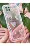 Reno 4 Lite Case 3D Heart Pearl Design Pattern Clear Silicone Cover with Camera Protection - 5